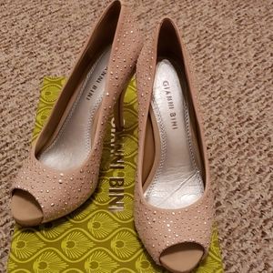 Gianni Bini Beaded leather high heels